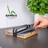 bremermann Bamboo Napkin Holder with Metal Weight Napkin Dispenser