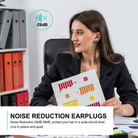 Ear Plugs for Sleeping, 2 Pair - 38dB Highest NRR Noise Cancelling Ear Plugs for Sleeping, Sound Blocking Noise Reduction Reusable Silicone Earplugs for Sleep, Focus, Travel, Concerts, Work (Black)