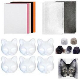 LimCryspp Is A Mask Kit That Comes With Wool Strips And Mesh Fabric, A Half-Face Cat Mask, And An Interesting Outfit. Lt Is Suitable For DIY Drawing Makeup And Role-Playing Parties