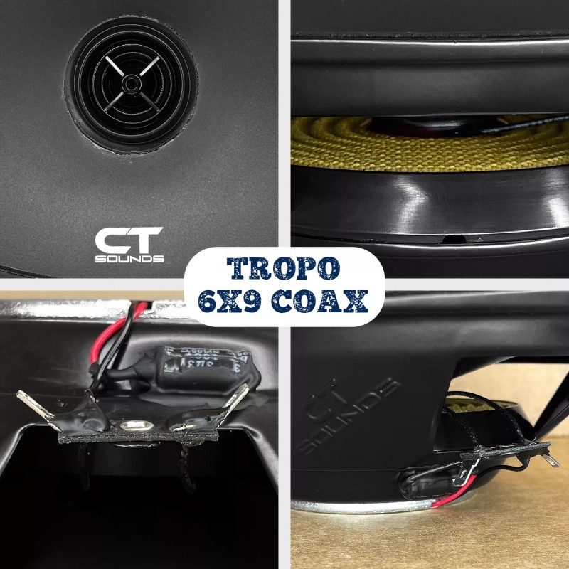 CT Sounds Tropo 6x9” 160 Watt Shallow-Mount Coaxial Car Speakers,