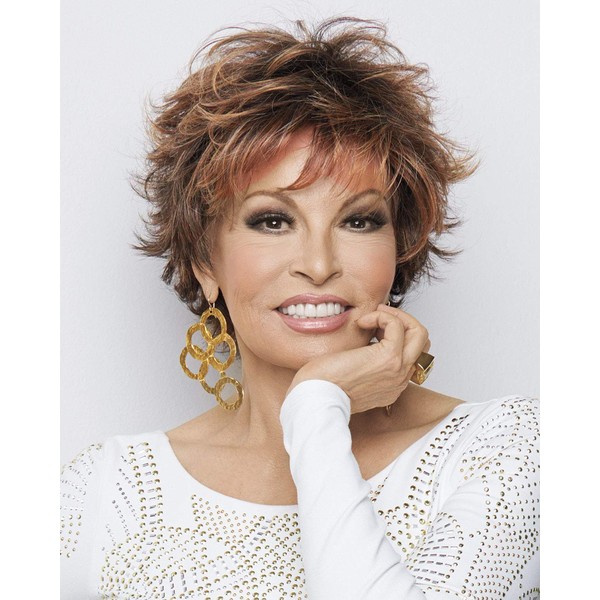 Voltage Wig Color R119G SILVER & SMOKE - Raquel Welch Wigs Average Cap Size Short Textured Layers Wispy Bangs Synthetic Women's Memory Capless Flared Neckline