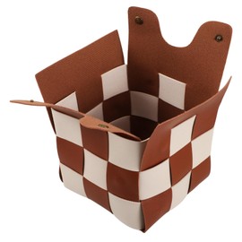 MAGICLULU Modern Plaid Tissue Holder Square Tissue Box for Bedroom Decorative Handmade Small Desk Organizer for Home