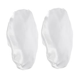 Healeved 2pcs Shower Cap Hair Protection Shower Hats Elastic Bath Hats Elastic Band Hair Cap Bathing Hair Protection Shower Bonnet Washable Shower Hats Bath Hair Hat Fiber White