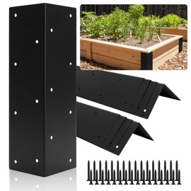 8 PCS Raised Garden Bed Corner Brackets for 10"-24" Height Wood Frame Bed,Metal Raised Bed Corner Brackets 11" x 3" x 3" ,Raised Bed Corners Connectors for Vegetable Flower Planter Garden.