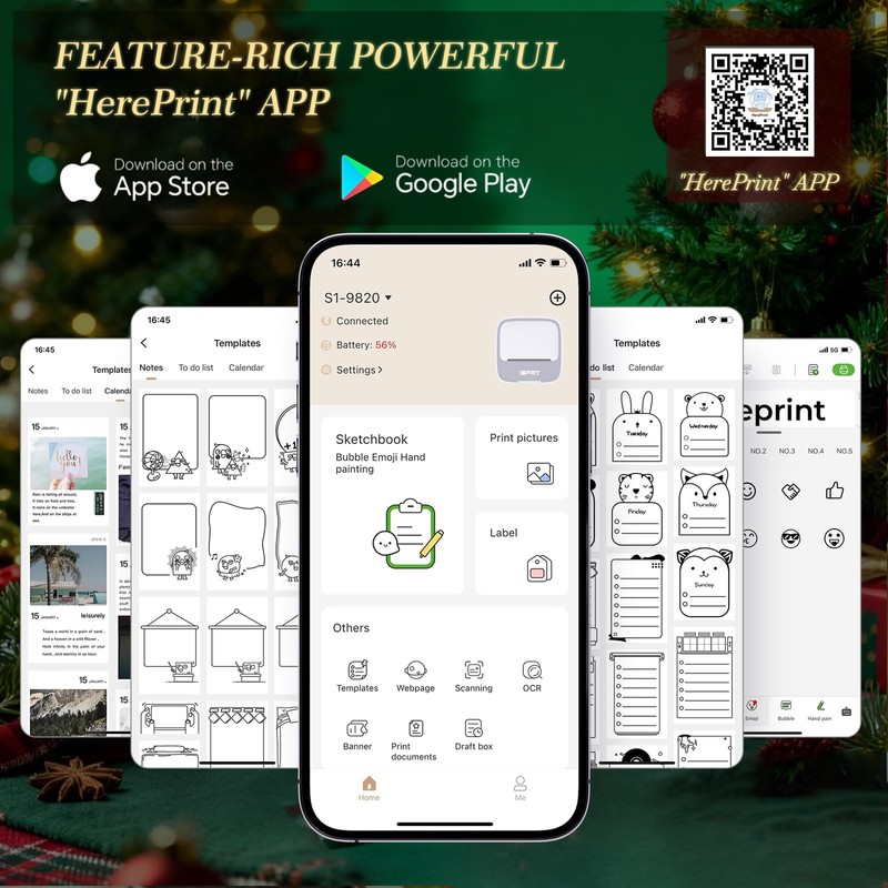 PRT Mini Sticker Printer, Portable Thermal Printer with 1 Roll