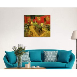 Wieco Art Large Classic Canvas Prints Wall Art The Night Cafe in the Place Lamartine in Arles by Van Gogh Famous Abstract Oil Paintings Reproduction Artwork Giclee Pictures for Home Office Decor