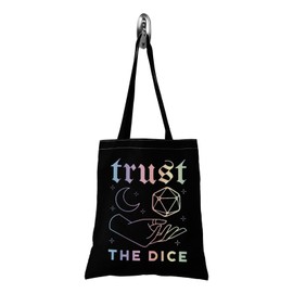 TSOTMO Game Theme Gift DnD Dungeon Master Canvas Tote Bag Gamer Trust The Dice Shopping Bag (Trust tote)