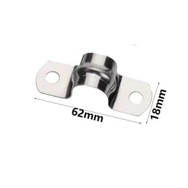 Pipe Clamps, 8 Pieces M20 U Pipe Clamps, 304 Stainless Steel U Pipe Clamp, Mounting Clamp, 2-Hole U-shaped Pipe Clamps, Seat Clamp, for Gas Pipes, Water Pipes and Cables