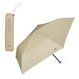 [2025] Wpc. Parasol Light Darkening Lightweight Solid Mini Beige <100% Light Blocking/99.9% UV Protection/UPF50+/Sun or Rainy Day>Folding Umbrella, Lightweight, Work or School, Travel, Stylish, Cute,