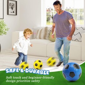 Cartlant 3PCS Foam Footballs for Kids, 15CM Soft Mini Football Set Lightweight for Toddler, Silent Sponge Soccer Balls Toys Sport Gifts for Children Pool Beach Playground Indoor Outdoor（Multicolour）