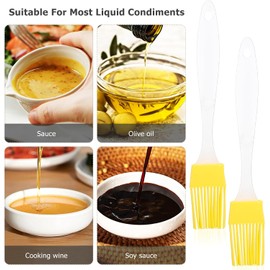 Housoutil Pincel de Silicona para Repostería y Cocina, 2 Piezas Amarillas, Resistente al Calor, Multiusos para Hornear Parrilla y Untar Aceite, Adecuado para Picnics y Cocinar en Casa