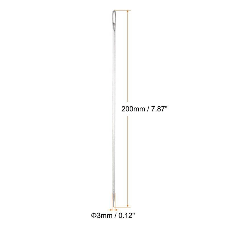 HARFINGTON 8 Inch Upholstery Needles Large Eye Stitching Needles Stainless