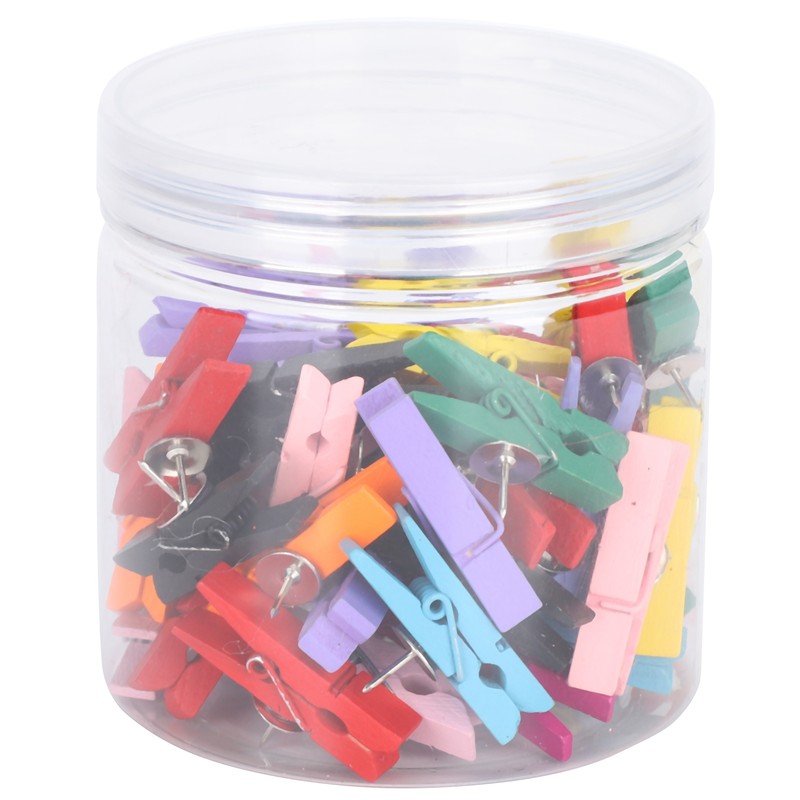 100pcs Push Pins Clips Small Mini Colorful Picture Photo Clips