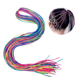 40 Pieces Colorful Hair Wrap String For Braids, 85cm long Multi Rainbow Braiding Hair Styling Tie, Gradient Color Hair Rope Band, DIY Braid Wire Band Hair Accessories Girls for Party Sport
