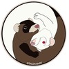CafePress Yen Yang Ferrets 1" Round Mini Button