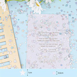 ENLACE Confetti Glitter Stars Birthday Decoration, Pack of 4000 Sequins Confetti Christmas Silver Star Confetti Table Decoration Birthday, Holographic Star Decoration Confetti Wedding, Anniversaries, Parties