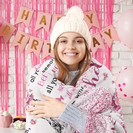 Vuinezo Birthday Gifts for Women, Birthday Decorations Blanket 50"X60", Birthday Gifts for Girls/Her/Mom/Sister/Wife, Gifts for Women Birthday Unique, Women Birthday Gift Ideas, Bday Gift for Women