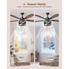 Ceiling Fans with Lights and Remote, 52'' Vintage Caged Ceiling