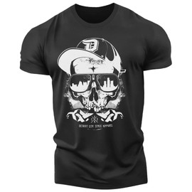 Thug Skull Detroit T-Shirt by Detroit Rebels T Shirt Brand, Black Funny
