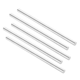 sourcing map Aluminum Solid Round Rod Lathe Bar 15mm x 330mm for DIY Craft Tool 5 Pcs