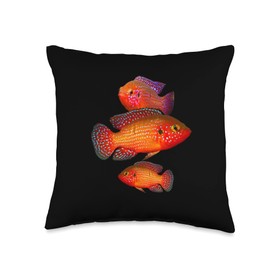Aquarium Cichlids Tees Jewel Aquarium Fish African Cichlids Breeders Throw Pillow, 16x16, Multicolor