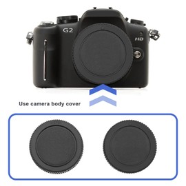 ECSiNG 2 Sets Lens Cap Front and Rear Lens Cap Cover Set, Compatible with Panasonic Lumix G9 G7 G6 G5 G3 G2 G1 G10, Compatible with Olympus E-M10 Mark IV/III/II