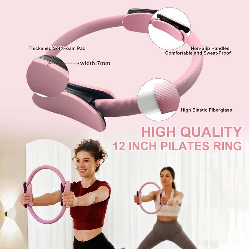 KANGFITER Bulk Pilates Kit with Pilates Ring Ball Bands for