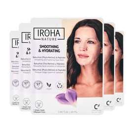 IROHA NATURE IROHA NATURE Bakuchiol Face Mask (Pack of 5) - Firming & Anti-Aging - Vegan, Korean Skin Care, Self Care Gift for Women, Facial Skincare with Peptides, Collagen Booster, Moisturizer, Health and Beauty