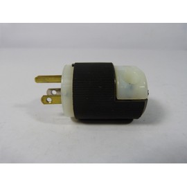 Hubbell HBL5266C Plug, 15 amp, 125V, 5-15P, Black/White