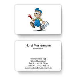 100 Janitorial Business Cards, Laminated, Includes Card Dispenser, Many Designs Available, Customise Template Right Here (Design 119903216)