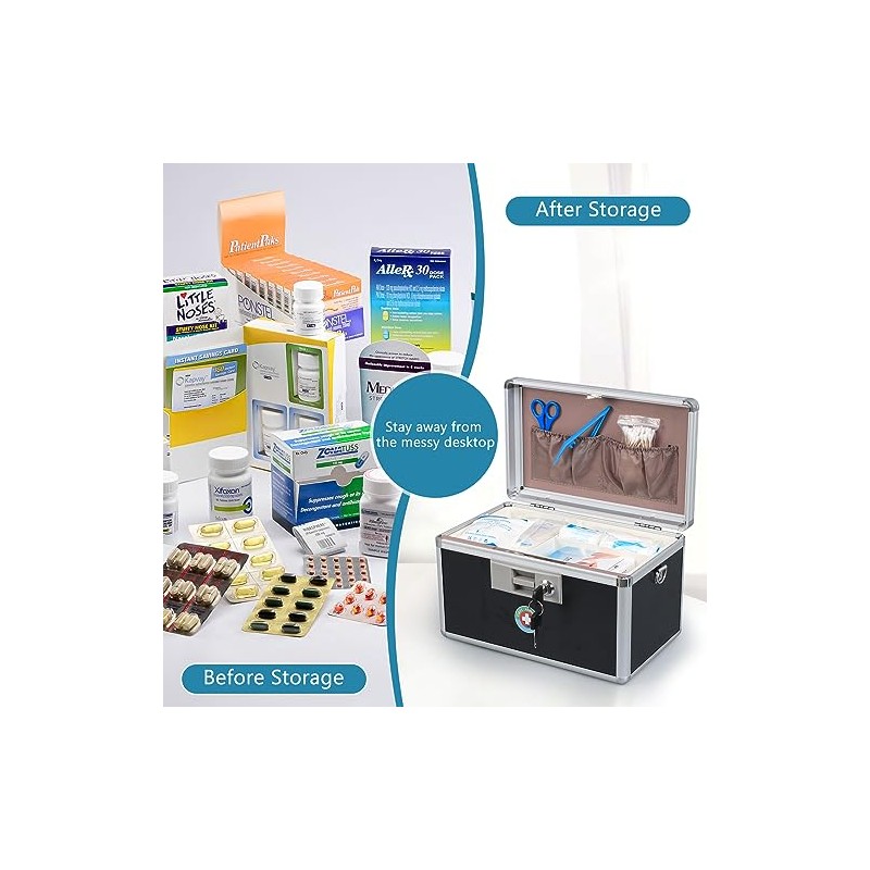 KYODOLED - Caja de bloqueo de medicamentos con llave, caja