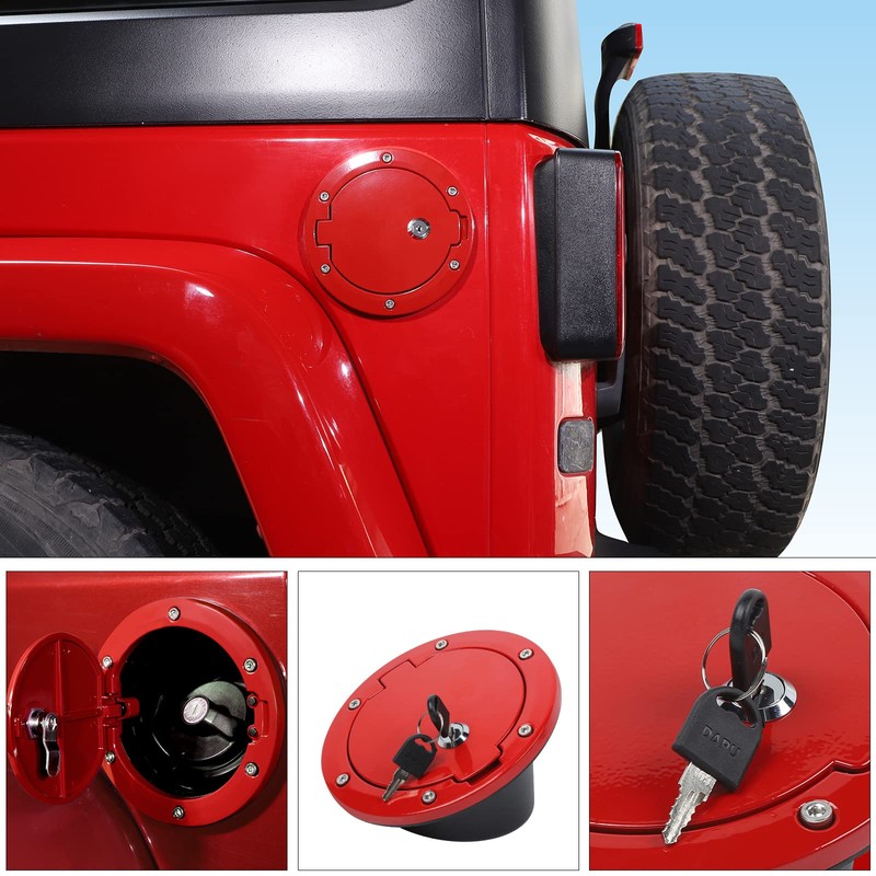 JeCar Fuel Filler Door Locking Gas Cap Cover Exterior Accessories
