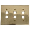Triple Gang Brass Push Button Switch Plate