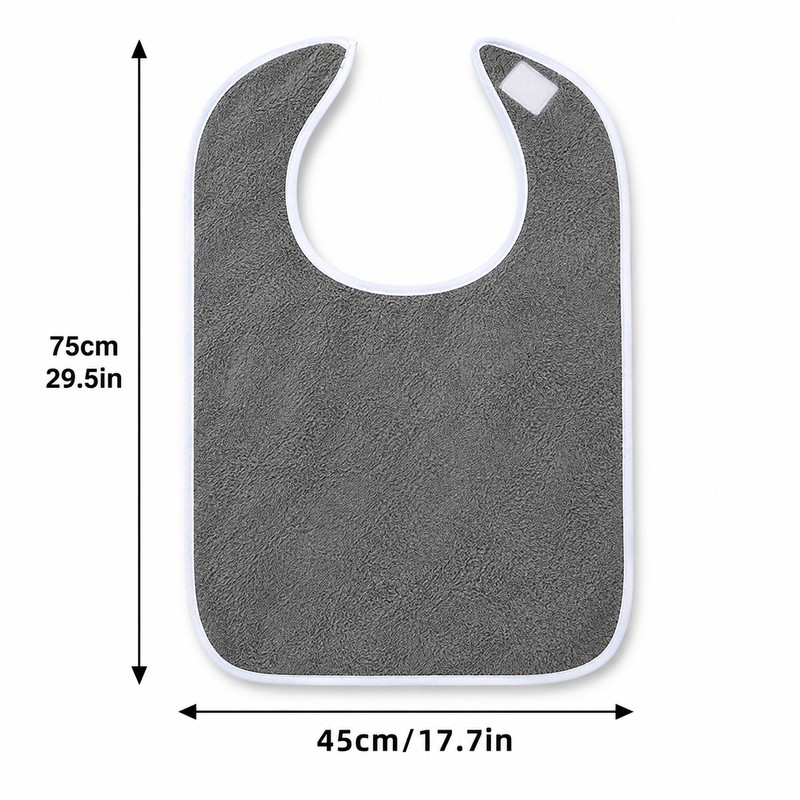 2 Pcs Adult Bibs for Eating – Large Terry Cloth