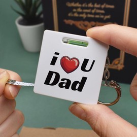 'I Love You Dad' Keyring Tape Measure/Spirit Level Tool (KM00042076)