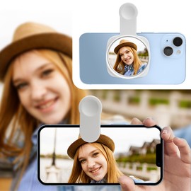 Esdallina Phone Rear Camera Selfie Mirror - See How You Look in The Back Camera - for High Definition Photos (White)