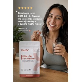 CellX KSM-66® 300 mg + L-Teanina 200 mg + BioPerine® 5 mg | 60 Cápsulas