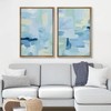 Ashbrook Framed Canvas Print Wall Art Set Blue and Aqua