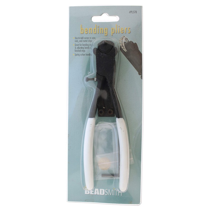 The Beadsmith Wire/Ring Bending Pliers, 7 inches (180mm), White PVC