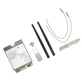 Adaptador de Alta Velocidad MU MIMO de Tarjeta WiFi 7 para 10 11, Red Interna para Ordenador Portátil, Tarjeta de Red BE200NGW (Tarjeta WiFi 7 con Antena y Soporte)