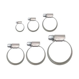 HMH Hose Clamp W2 Hose Clamp with Band Width 9 mm, Stainless Steel, White, 2.25-40 mm