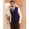 CHAUDER Mens Relaxed Fit V Neck Vest Cardigan Cashmere Wool