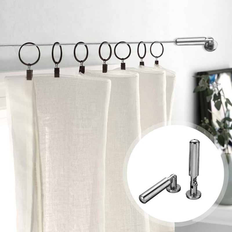 mizikuu 5 m Stainless Steel Curtain Rope, Wall Mount Set,