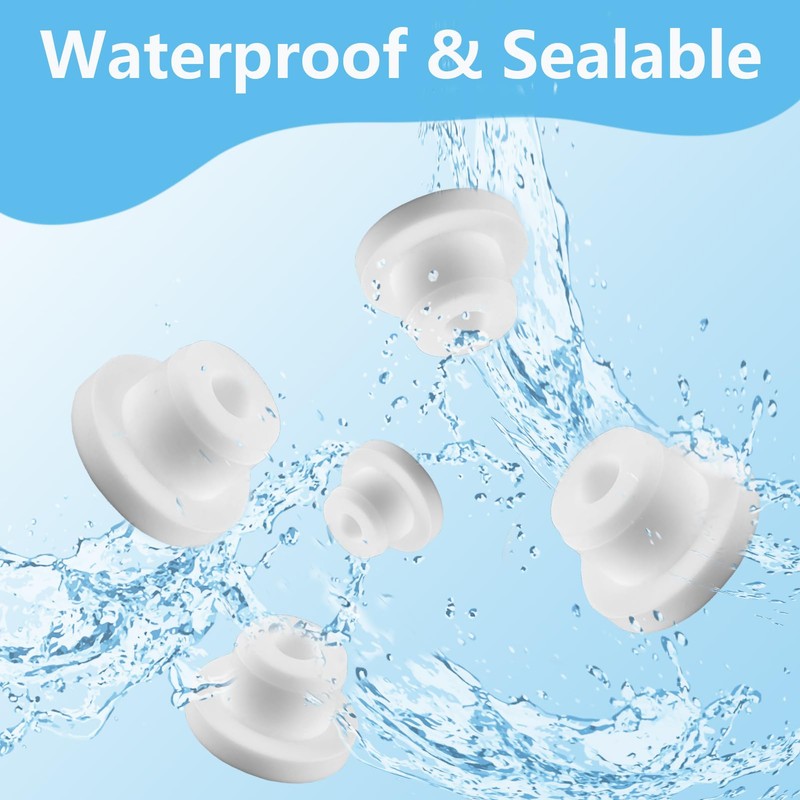 24 PCS Bathtub Jet Covers Silicone Hole Plug White Tube