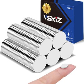 VSKIZ Small Magnets 10x1mm, 150Pcs Round Refrigerator Magnets, Tiny Rare Earth Magnets Neodymium Office Magnets, Durable Miniature Mini Magnets Whiteboard Magnets for Crafts, Kitchen, Button Magnets