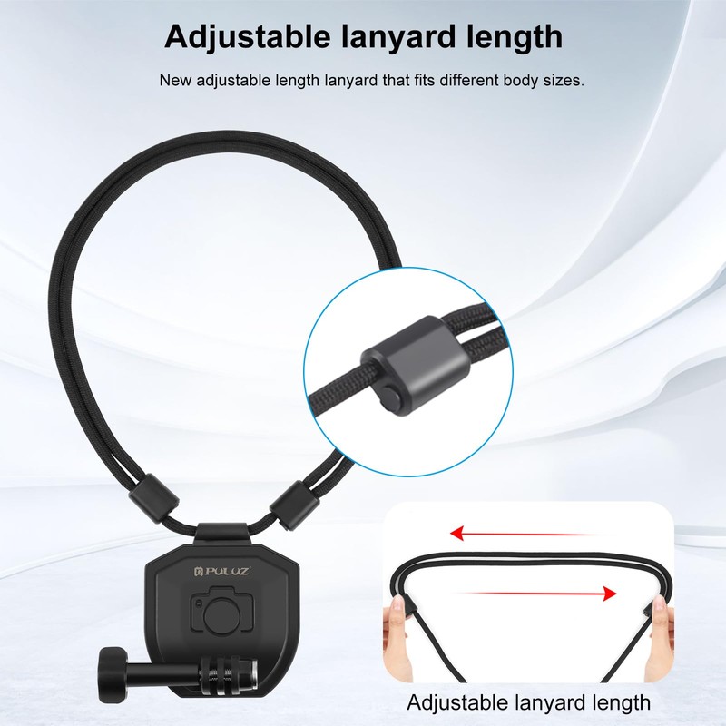 YicDofu Magnetic Neck Mount for Action Cameras, Hands-Free POV Necklace