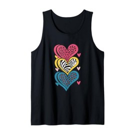 Colorful Animal Hearts Love Design Tank Top