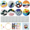 Scettar 8 Pcs Punch Needle Embroidery Kit,DIY Punch Needle Coasters