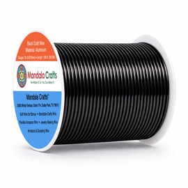 Mandala Crafts 12 14 16 18 20 22 Gauge Anodized Jewelry Making Beading Floral Colored Aluminum Craft Wire (20 Gauge, Black)