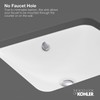 KOHLER 8189-0 Verticyl 17" Rectangular Undermount Bathroom Sink, Vitreous Lavatory